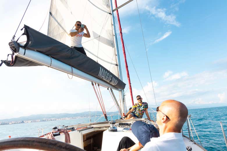 Enjoying the sailboat ride!