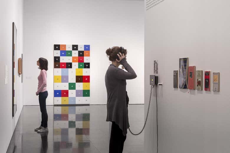 Enjoying one of MACBA's exhibitions
